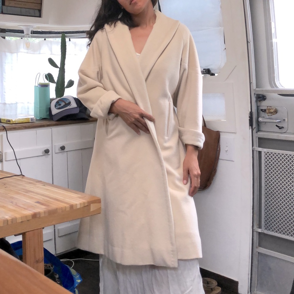 Vintage Cream Car Coat